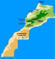 Morocco map. Taghazout in the south of Morocco